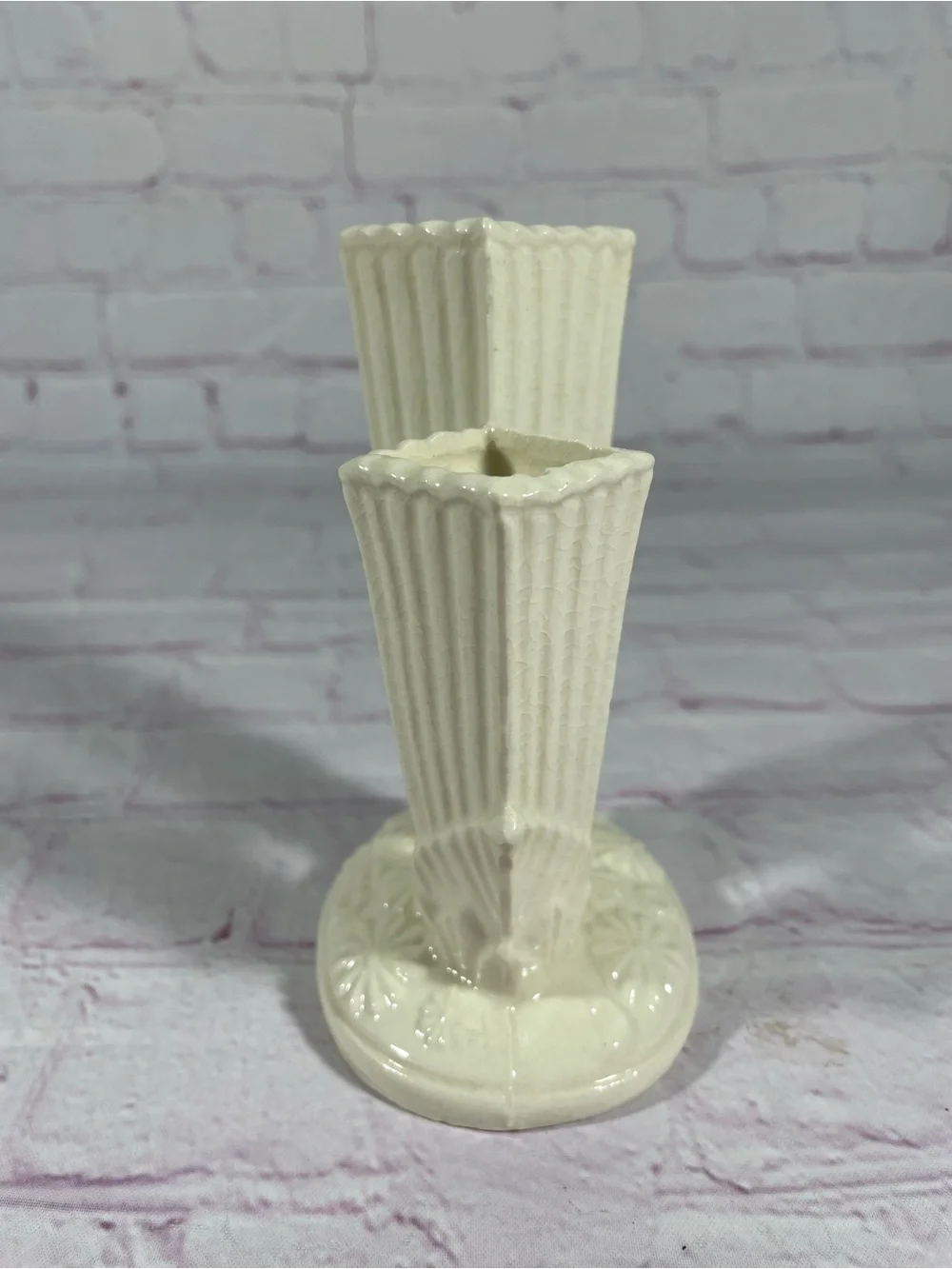 Vintage Double Gladiola Ceramic Flower Vase Made in Japan